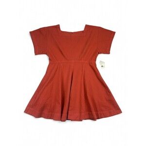 Free People Free-est Red Midi Dress L Square Neck